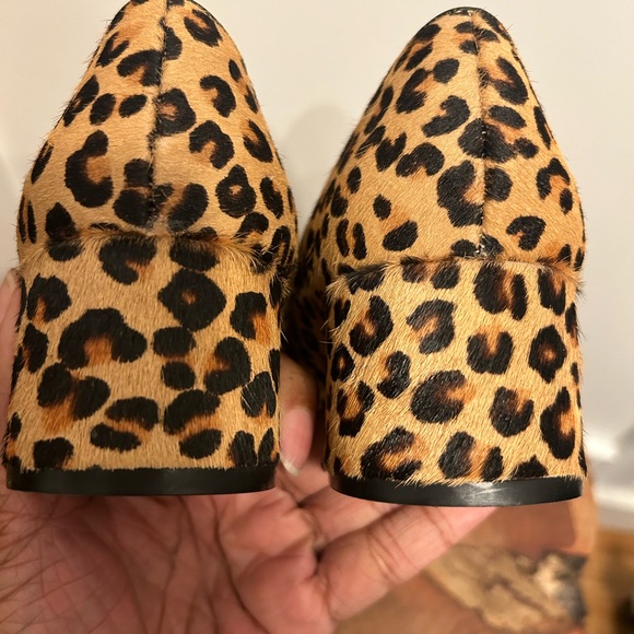 Banana Republic Leopard Print Calf Hair Block Heel Loafer - Picture 6 of 7